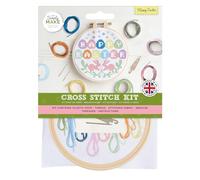 Simply MAKE Kreuzstich-Set, Happy Easter, mehrfarbig, Einzel-Bastelset, Kreuzstich-Kits für Erwachsene, Nähset und Stickset für Heimhandwerk, Stickgarne enthalten