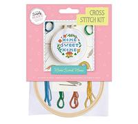 Simply MAKE Kreuzstich-Set - Home Sweet Home Design für Kinder und Erwachsene, inklusive Reifen, Stickgarn, Stoff und Nadel - perfekt für Erwachsene und Anfänger, Kreuzstich-Bastelset