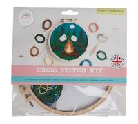 Simply MAKE Kreuzstich-Set - Lagerfeuer Marshmallows für Kinder und Erwachsene, einschließlich Reifen, Stickgarn, Stoff und Nadel - perfekt für Erwachsene Handwerk und Anfänger -