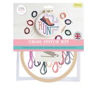 Simply MAKE Kreuzstich-Set, Laufdesign, Kinder & Erwachsene, Reifen, Stickgarn, Erwachsenen-Bastelset, Anfänger-Bastelset
