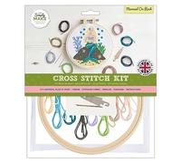 Simply MAKE Kreuzstich-Set - Meerjungfrau auf Felsen für Kinder und Erwachsene, inklusive Reifen, Stickgarn, Stoff und Nadel - perfekt für Erwachsene Handwerk und Anfänger -