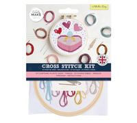 Simply MAKE Kreuzstich-Set, mit diesem Ring, mehrfarbig, einzelnes Bastelset, Kreuzstich-Kits für Erwachsene, Nähset und Stickset für Heimhandwerk, Stickgarne enthalten