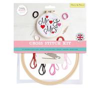 Simply MAKE Kreuzstich-Set, Mr(s) und Mr(s), mehrfarbig, Einzel-Bastelset, Kreuzstich-Kits für Erwachsene, Nähset und Stickset für Heimhandwerk, Stickgarne enthalten