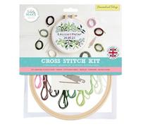 Simply MAKE Kreuzstich-Set, personalisiertes Laub, mehrfarbig, einzelnes Bastelset, Kreuzstich-Kits für Erwachsene, Nähset und Stickset für Heimhandwerk, Stickgarne enthalten