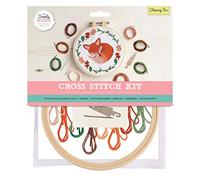 Simply Make Kreuzstich-Set - Schlafender Fuchs Design für Kinder und Erwachsene, inklusive Reifen, Stickgarn, Stoff und Nadel - perfekt für Erwachsene Handwerk und Anfänger -