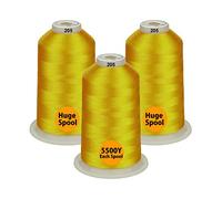 Simthread - 26 Auswahlen - Packungen von Polyester-Stickmaschinengarn, riesige Spule 5500Y für Allzweck-Nähmaschinen - Gelb