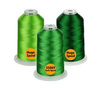 Simthread - 26 Auswahlen - Packungen von Polyester-Stickmaschinengarn, riesige Spule 5500Y für Allzweck-Nähmaschinen - Grün-Serie.