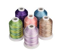Simthread 6 Farben verlaufendes Polyester-Stickgarn für Maschinen, 1100 Yards (1000M) pro Spule für Janome Babylock Singer Pfaff Bernina Husqvarna-Stick- und Nähmaschinen