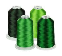 Simthread Maschinenstickgarn 5000M Spulen Set Polyester Stickgarn für Babylock, Janome, Kenmore, Singer, W6 N Stickereimaschine (4 Grün)