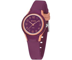 SINAR - Fashion Jugenduhr XB-47-4 mit beeren farbenen Silikonarmband und altrosa Applikationen aus dem Haus