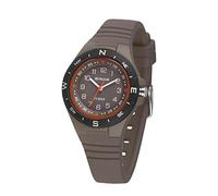 SINAR Jugend Armbanduhr Sportuhr Jungen Analog Quarz 10 bar mit Silikonarmband Anthrazit Orange XB-23-5