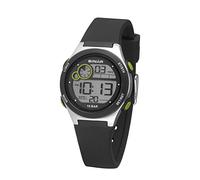 SINAR Jugend Armbanduhr Sportuhr Jungen Digital Quarz 10 bar mit Alarm, EL-Licht und Silikonarmband Schwarz Hellgrün XF-68-1