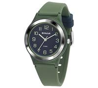 SINAR Jungen-Armbanduhr Jugend Sportuhr Fitness Analog Quarz 10 Bar wasserdicht Silikonband Oliv Grün Blau XB-48-3