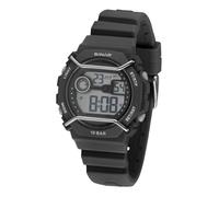SINAR Jungen Armbanduhr Jugend Sportuhr Fitness Outdoor Digital Quarz 10 Bar wasserdicht mit Licht und Silikonband Schwarz XE-69-1