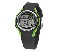SINAR Jungen-Armbanduhr Jugenduhr Sportuhr Outdoor Digital Quarz 10 bar mit Silikonband und Licht Schwarz Grün XE-64-3