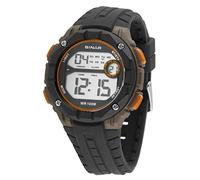 SINAR Jungenuhr Herrenuhr Jugend Armbanduhr Sportuhr Outdoor Digital Quarz 10 bar mit Silikonarmband und Licht Schwarz Orange Braun XE-56-9