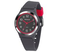 SINAR Mädchen-Armbanduhr Jugend Sportuhr Fitness Analog Quarz 10 Bar wasserdicht Silikonband Grau Pink XB-48-11