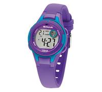 SINAR Mädchen-Armbanduhr Jugenduhr Sportuhr Outdoor Digital Quarz 10 bar mit Silikonarmband und Licht Lila Türkis XE-52-7
