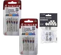 Singer 20 Original Nähmaschinen Nadeln Sortiment 2020 Stärke 70/09 80/11 90/14 100/16 für gewebte Stoffe