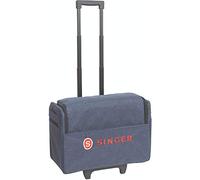 Singer Rollkoffer PVC in Jeans-Optik einziehbarer Griff mit Rollen Teleskop Blau