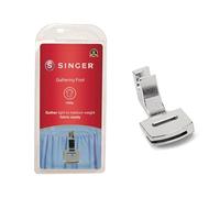 SINGER Gathering Presser Foot for Low-Shank Machines, Simutaneously Trims & Hems, Zig-Zag and Over-Edge Stitches-Sewing Made Easy Nähfuß, Silber