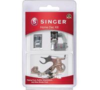 SINGER Heimdekor-Nähfuß-Set, inklusive Paspelierung, Schrägband und Rüschenaufsatz, perfekt für maßgeschneiderte Oberflächen, Schrägband und Plissee, kompatibel mit SINGER Nähmaschine