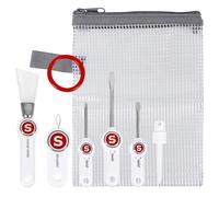 SINGER Nähmaschinen-Wartungsset - Werkzeug-Set mit Nadeleinsatz, abgewinkelter Fusselbürste, Set mit 3 Schraubendrehern, Nadeleinfädler - universelle Kompatibilität und Aufbewahrungstasche im