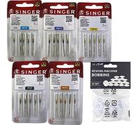 Singer Packung mit 5 Packungen Nähnadeln für Strickmaschinen, elastisch, elastisch, 130/705 H-S 2045, Stärke 70, 80, 90, 100 und 110
