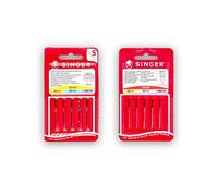 Singer Set mit 2 Packungen Nähnadeln für Nähmaschine, Nadeln 2020 / 822R (Universal), Nadeln 2045 / 848R (Stretch und Strick), verschiedene Stärken, für System 130/705 H