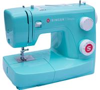 SINGER Simple 3223G - Halbautomatische Nähmaschine - Türkis - Sägen - 4 Step - Drehregler - Zickzack-Fuß (Simple 3223G)