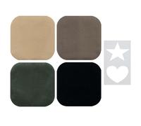 SINGER Stoff-Aufb gler-Patches Khaki Uniform-Set mit Schablone, 4er-Set