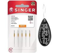 Singer Stretch Ball Point 2045 Nähmaschinennadeln, 5 Stück, Größe 80/12, inkl. großem Nadeleinfädler