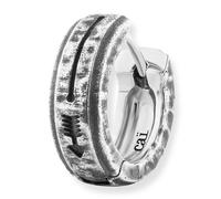 Single-Creole CAÏ "925 Sterling Silber rhodinert matt oxidiert", silber (silbergrau), Ohrringe, Herren, one-size, Silber 925 (Sterlingsilber) (74616126-0) silbergrau