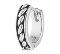 Single-Creole CAÏ "925 Sterling Silber rhodiniert Farbe schwarz", weiß, Ohrringe, Herren, one-size, Silber 925 (Sterlingsilber) (96659208-0) weiß