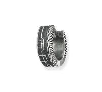 Single-Creole CAÏ "Silber 925 rhodiniert oxidiert", silber (weiß), Ohrringe, Herren, one-size, Silber 925 (Sterlingsilber) (58621560-0) weiß