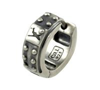 Single-Creole CAÏ "Silber 925 rhodiniert und matt oxidiert", silber (silbergrau), Ohrringe, Herren, one-size, Silber 925 (Sterlingsilber) (42499321-0) silbergrau