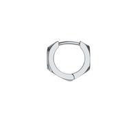 Single-Creole DIESEL "Schmuck Geschenk Edelstahl Ohrring Oval D Logo", silber (edelstahlfarben), Ohrringe, Damen, 15mm, Edelstahl (44778547-0) edelstahlfarben