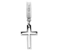 Single-Creole DIESEL "Schmuck Geschenk Edelstahl Ohrringe Kreuz STEEL", silber (edelstahlfarben), Ohrringe, Damen, Edelstahl (71375151-0) edelstahlfarben