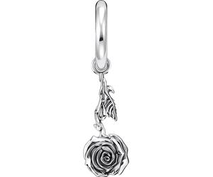 Single-Creole THOMAS SABO "Einzel-Creole mit abnehmbaren Anhänger Midnight Rose", silber (silberfarben), Ohrringe, Damen, Silber 925 (recycelt) (44750706-0) silberfarben