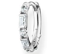 Single-Creole THOMAS SABO "farbige Steine, weiße Steine", bunt (silberfarben, weiß, kristallweiß), Ohrringe, Damen, Silber 925 (recycelt), mit Glas-Keramik Stein, Korund (synth.), Zirkonia (synth.) (2