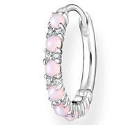 Single-Creole THOMAS SABO "Rosa Steine", silber (silberfarben, mehrfarbig, mehrfarbig), Ohrringe, Damen, Silber 925 (recycelt), mit Glas-Keramik Stein, Zirkonia (synth.) (70427437-0) silberfarben, meh
