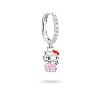 Single-Creole THOMAS SABO "THOMAS SABO ♡ Hello Kitty Single Creole rosa", silberfarben, schwarz, pink, gelb, rot, weiß, kristallweiß, kristallweiß, Ohrringe, Damen, Metall, mit Zirkonia (synth.) - Ema