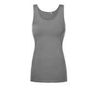 Single-Jersey Tank Top Damen, Stahlgrau, S