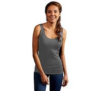 Single-Jersey Tank Top Damen, Stahlgrau, S