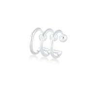 Elli Single-Ohrhaken »Ear Cuffs 3er Ohrklemme Kugel Trend 925er Silber«, silberfarben