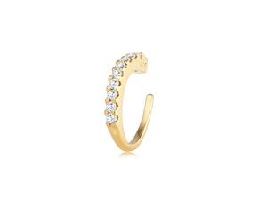 Single-Ohrhaken ELLI "Earcuff Zirkona Kristalle Trend Single 925 Silber", gold, Ohrringe, Damen, onesize,mit Stein, Silber 925 (Sterlingsilber) (93607439-0) gold