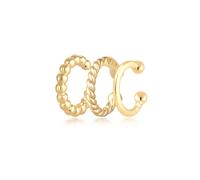 Single-Ohrhaken ELLI "Ohrklemme Ear Cuff 3er Set Kugel 925 Silber", gold, Ohrringe, Damen, onesize, ohne Stein, Silber 925 (Sterlingsilber) (91405034-0) gold