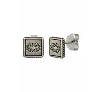 cai Single Ohrstecker 925/-Sterling Silber matt oxodiert Sailor Wappen Tau Einheitsgröße