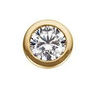 Single-Ohrstecker FIRETTI "Schmuck Geschenk Gold 333 Ohrschmuck einzeln Solitär", gold (gelbgoldfarben, kristallweiß, kristallweiß), Ohrringe, Damen, 6mm, Gelbgold 333, Single-Ohrstecker, mit Zirkonia