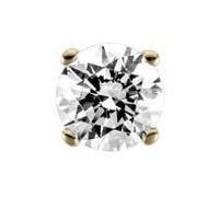 Single-Ohrstecker FIRETTI "Schmuck Geschenk Gold 333 Ohrschmuck einzeln Solitär", gold (gelbgoldfarben, kristallweiß, kristallweiß), Ohrringe, Damen, 6mm, Gelbgold 333, mit Zirkonia (synth.) (82816109